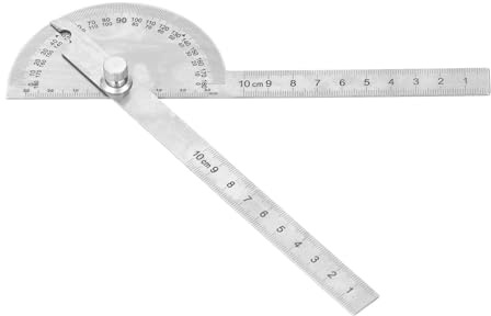aqxreight Righello Angolare da 180 Gradi a 2 Bracci Goniometro in Acciaio Inossidabile da 0-10 Cm per l'ingegneria della Lavorazione del Legno da 0 Gradi per T Righello Angolare da 180 a 2 Bracci