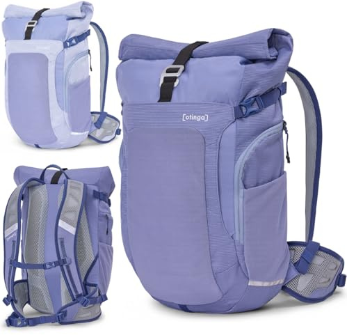 otinga® Flow Rolltop Rucksack Damen & Herren mit 23-27L Volumen I Vollreflektierender Fahrradrucksack ohne Gepäckträger I Wasserdichter Rucksack Herren mit praktischem Laptop Rucksack Fach