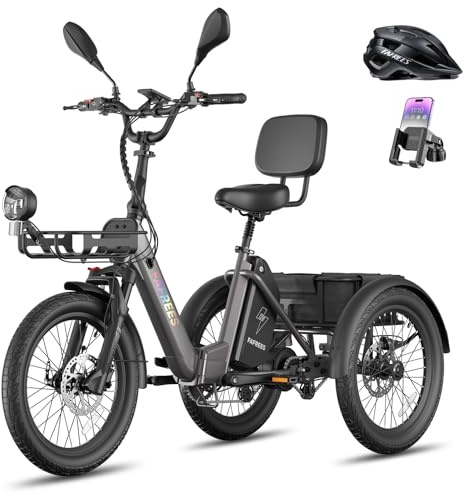 Fafrees F20 Mate Elektro Dreirad für Erwachsene, E Bike Klapprad 20 Zoll | E-Dreirad Für Senioren Hydraulische Bremsen, Lastenfahrrad 48V 65N.m Motor, Reichweite 110–150km, Traglast 180KG