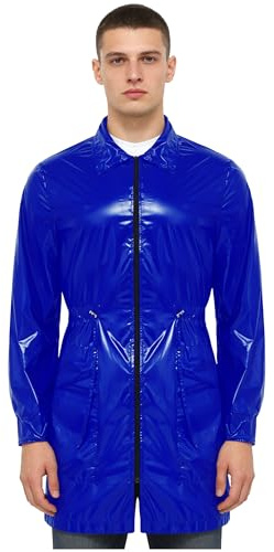 Msemis Unisex kort arbetsöverdel för män lätta svettäkter arbetsblå herrjacka arbetskappa lång jacka camping, blå, M
