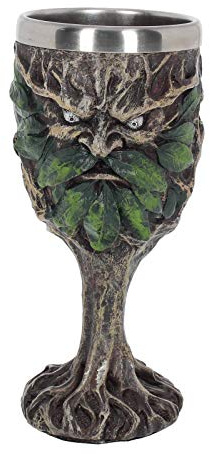 Nemesis Now Wildwood Kelch, Kunstharz, mit Edelstahleinsatz, 22 cm, Braun