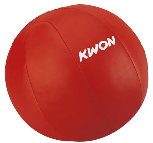 Kwon Medizinball ECHT LEDER 5 Kilo kg rot Medizin Ball echtes Leder