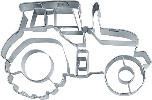 Städter 090187 Präge-Ausstechform Traktor Edelstahl ca. 7,5 cm, Silber