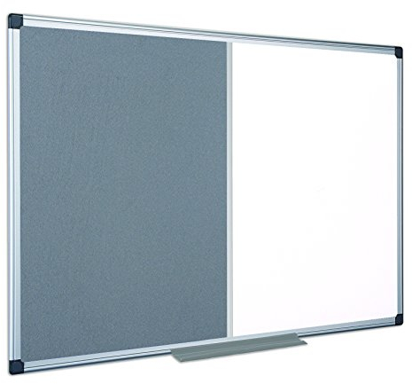 Bi-Office Maya Tableau magnétique combiné et Feutre 1200 x 1500 mm gris