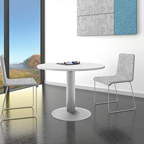 Weber Büro Optima runder Besprechungstisch Esstisch Küchentisch Tisch Perlgrau Rund Ø 100 cm