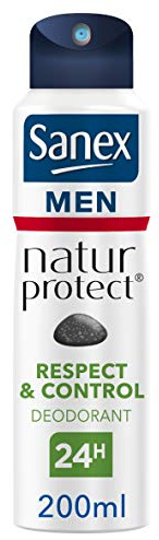 SANEX - Spray Déodorant Men Natur Protect Respect & Control - Déodorant pour Homme à la Pierre d'Alun - Efficacité 24 h - 200 ml