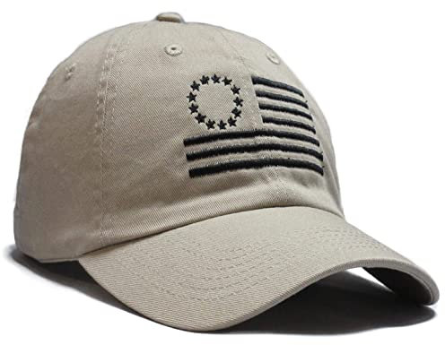 Betsy Ross US Cap Hat Flag Show N & CK What They are Missing Khaki