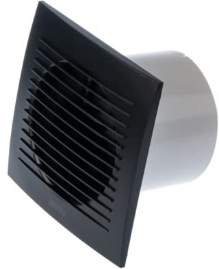 Diameter: 100 mm, Anthracite Bathroom Wall Fan, Exhaust Fan, Quiet, for Kitchen, Bathroom, Toilet