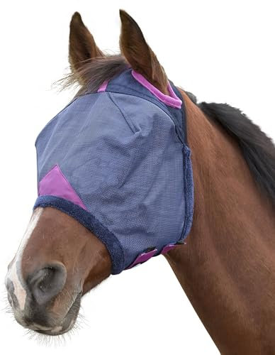 Weatherbeeta Comfitec Durable Mesh Fly Mask Warmblood Navy Purple