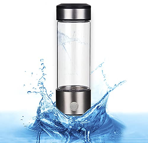 Botella de Agua Hidrogenada con Cátodo y Ánodo de Platino, Generador Agua Hidrogenada de 450 ml, Agua de Hidrógeno Molecular en Minutos, Botella Hidrogenadora de Agua para Oficina, Deporte, Regalos