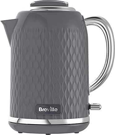 Breville Curve Electric Kettle | 1.7 Litre | 3KW Fast Boil | Grey & Chrome [VKT227]