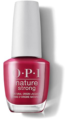 OPI Nature Strong Nagellack A Bloom with a View – langanhaltender Nagellack mit veganer, innovativer Formel mit natürlichen Inhaltsstoffen – für glänzende Nägel in Rubinrot