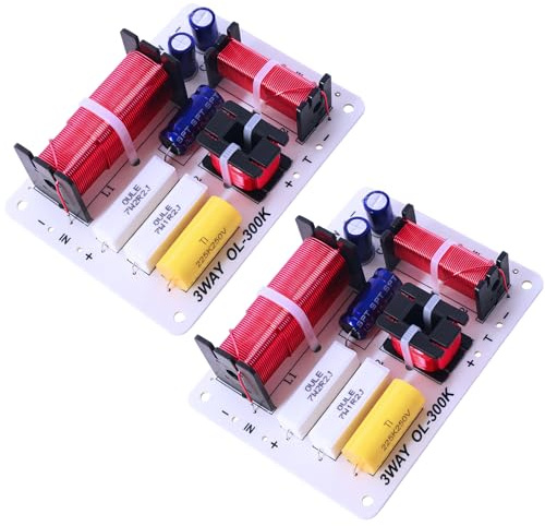 2 Pcs 3-Way HiFi Speaker Frequency Divider, 180W Audio Crossover Filter for Professional or Home Use