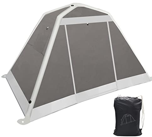 WHYUNM26 Tragbares Aufblasbares Zelt für 1–2 Personen Im Freien, Camping, Strand, Faltbar, Lagerzelt, Wasserdicht, mit Sonnenschutz, Markise, Pumpe Im Lieferumfang Enthalten,White
