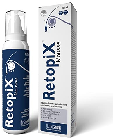 Retopix Mousse. Mousse dermatologica lenitiva igienizzante e adsorbente per cani e gatti - Flacone da 150 ml
