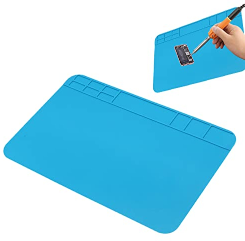 Alfombrilla Magnética de Silicona, Almohadilla de Soldadura, Almohadilla de Trabajo, alfombrilla de soldadura antiestática para Reparación de Soldadura Móvil