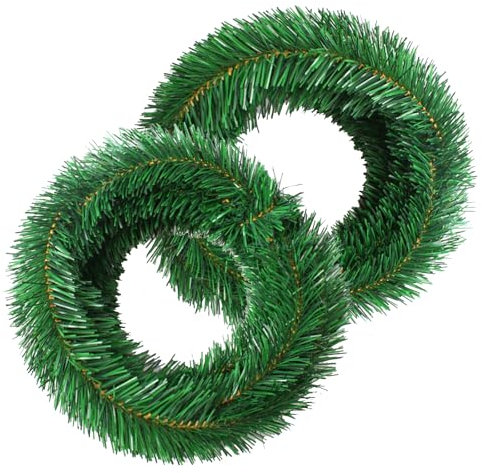 2er 5m Künstliche Weihnachtsgirlande Tannengirlande,Künstliche Grüne Girlande,Treppengeländer Weihnachten Dekoration Fenster Landschaftsbau Kranz Weihnachtsdekoration,In/Outdoor