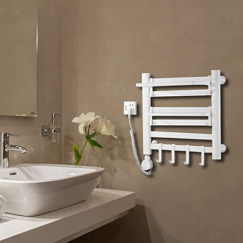 Termoarredo Asciugamani Elettrico A Basso Consumo Asciugamano Intelligente, Display A Led, Controllo Touch, Timer, 4 Modalità Di Funzionamento, Termoarredo Asciugamani Dal Design Moderno (Color : Blac