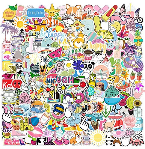 Aufkleber 300 Stück Sticker Aesthetic Set für Laptop, Wasserdichte Hochauflösende Vinyl Graffiti Decals für Mobil Wasserflasche Skateboards Kühlschrank Tassen Koffer Bücher Gitarre