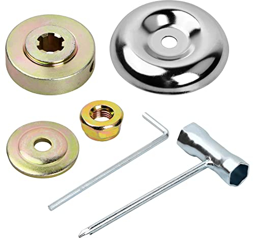 Daelesr 6 Pz Kit Adattatore Tosaerba, Kit di Fissaggio Decespugliatore in Metallo, Dado della Lama del Cambio per Sostituzione Testa Tagliaerba Trimmer Macchina Diserbo da Giardino