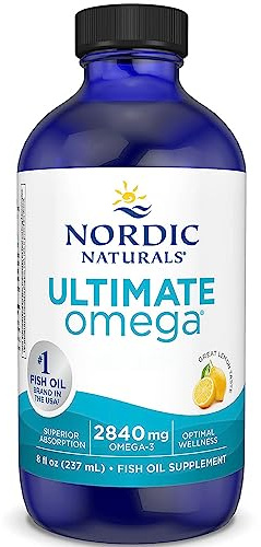 Nordic Naturals Ultimate Omega 2.840 mg, Omega-3-Fischöl-Nahrungsergänzung mit EPA und DHA, Zitronengeschmack, Herzunterstützung, 119 ml, laborgetestet, sojafrei, glutenfrei, Omega-3 flüssig