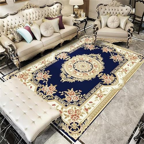 DJHWWD Bodenteppich Schlafzimmer Blauer Teppich Wohnzimmer rechteckiger Arbeitszimmer Dekoration krabbelmatte Baby auslegeware küche 50X80CM