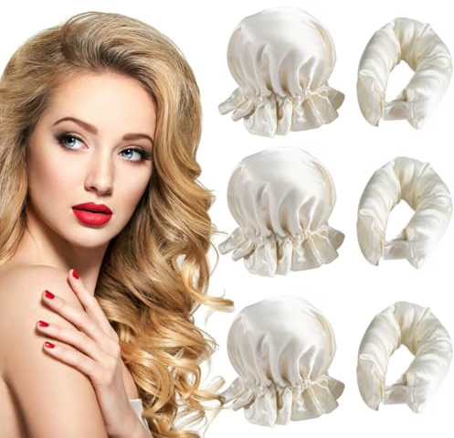 NuAngela Lockenwickler Locken Ohne Hitze,3 Stück Satin Silk Heatless Curls,Heatless Curls Band for Hair Roller,Lockenwickler über Nacht,DIY Haare Styling für Kurzes und Langes Haar