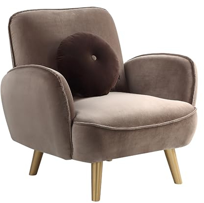 Atlantic Home Collection Armlehnensessel Ben Oriental, Samt Hellbraun, inklusive Dekokissen, Polyester, Taupe