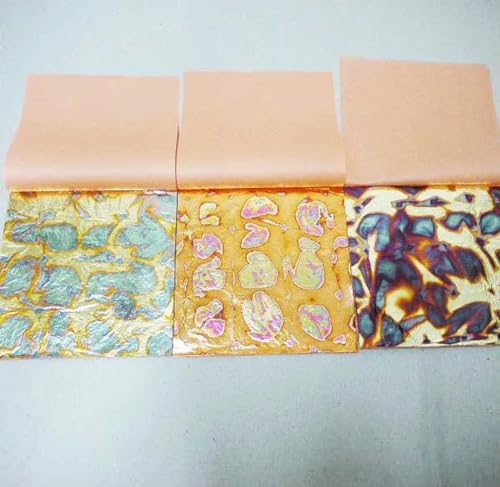 QIUMING 50 Stück pro Heft 14 x 14 cm. Beliebt in Europa und Amerika, buntes Blattgold, 3 Farben zur Vergoldung, dekorative Materialien