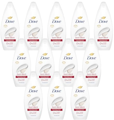 12 gel doccia Dove in velluto morbido con formula dermatologicamente confermata per una pelle più morbida e liscia, 250 ml