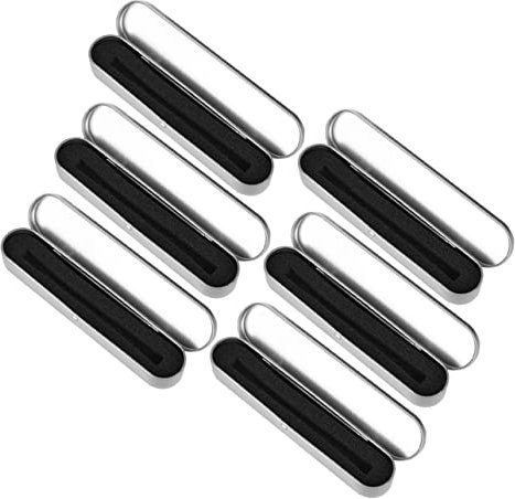 KONTONTY 6pcs Metal Pen Case Simple Metal Pencil Cases Hinged Tin Boxes for Office School Student Daily Use Pencil