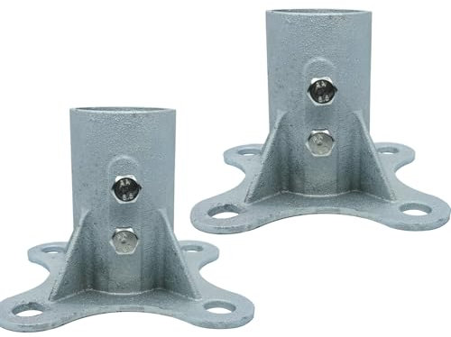 Fence Post 2 1/2 Floor Flange, Chain Link Fence Post, Pipe Flange Galvanized Fence Post (Pack of 2)
