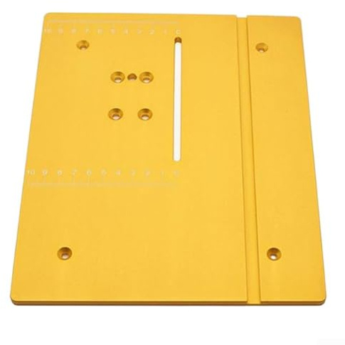 Eawfgtuw T60 Piastra di inserimento da tavolo in alluminio 240x200mm Lavorazione del legno Scala incisa CNC Pannello resistente all'usura antiruggine per sega circolare macchina per incidere
