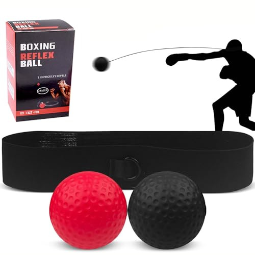 Lepidi Palla da Boxe riflessa, Boxing Reflex Ball, Allenamento Boxe con Fascia per la Testa, Allenamento Boxe, Regolabile, Attrezzatura da Boxe, per velocità di Reazione e Coordinazione Occhio Mano