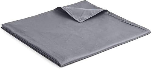 YnM Cotton Duvet Cover for Weighted Blankets (Dark Grey, 152CM x 203CM)