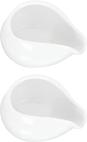 Bol à Sauce 2 pièces en céramique assaisonnement bateau saucière en céramique pot à lait Sauce bateau pour exquis vinaigrettes crémier bouillon bol à condiments