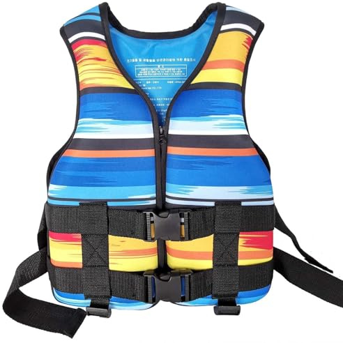 Kids Swim Vest, Children Swimming Jackets, Children's Swimming Float Jacket, Neoprene Swimsuit with Adjustable Belt for Boys and Girls from 20kg-60kg(Blue,Medium)