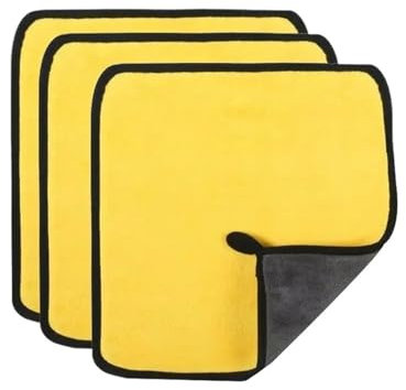 LZZYFPX Serviettes de Lavage de Voiture, Chiffon de Nettoyage, Chiffon Sec Absorbant, Serviette en Microfibre à Usage général, épaisse, Jaune, 30/40/60 cm(5pcs 30x60cm)