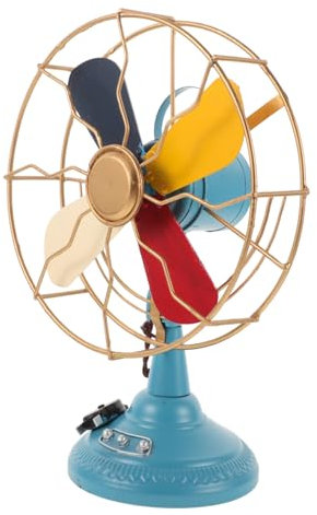 ULTECHNOVO Vintage Tabletop Fan Model Retro Desk Fan Ornament with Antique Finish Construction Eye Catching Decor for Home Office Timeless Aesthetic for Any Interior