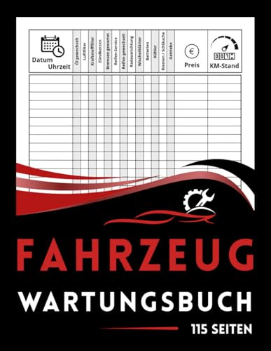 Fahrzeug Wartungsbuch: Service- und Reparaturnachweise für alle Fahrzeugtypen | KFZ Serviceheft | Großes Format 21,59 x 27,94 cm – 115 Seiten