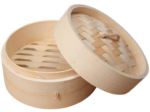 Bambus-Dampfkorb, Bambus-Kochknödel, Bao-Topf, Brötchen, Kochgeschirr, große Summe, dimmbar, Dampf, asiatische Küche, Momo Dämpfen, 15 cm, 1 Stück