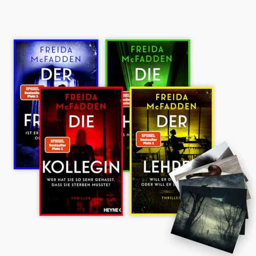 Freida McFadden Thriller-Set: Die Kollegin + Der Lehrer + Der Freund + Die Ehefrau plus 1 exklusives Postkartenset