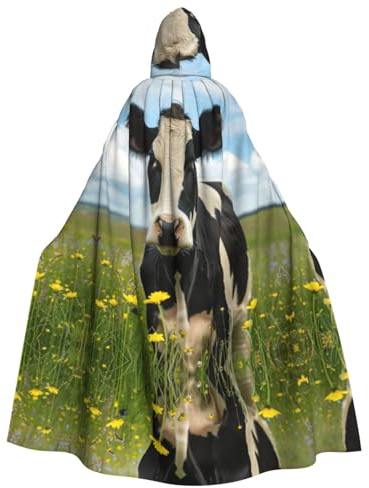 Kfjghhl Capa de vaca lechera de Halloween, capa dorada con capucha, longitud completa, disfraz de Halloween, fiesta de cosplay
