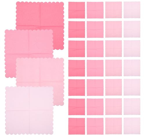 GAROZATION 100stücke Rosa Papierservietten für Konfirmation Einweg-servietten Wellig Essservietten für Partys und Feiern Gästeservietten