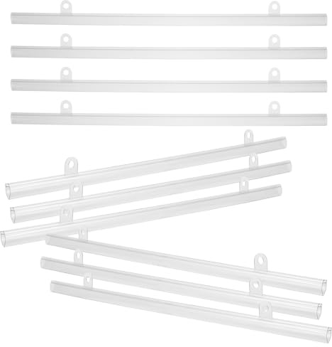 NIYANGLE Cornice per Pergamena Sospesa in Pvc 40cm Set 10 Pezzi, Supporto per Striscia di Poster Stabile e Facile da Fissare, per Espositori Pubblicitari in Centri Commerciali