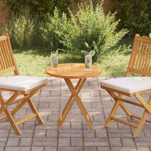 Foknhdi Plateau de table rond de 60 cm en teck massif de 2,5 cm d'épaisseur - Design moderne - Robuste et durable - Pour cuisine, salle à manger, balcon, gastro et bureau à domicile