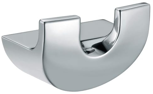 Keuco Handtuchhaken doppelt aus Metall, hochglanz-verchromt, für Badezimmer, mit zwei Haken für Handtücher und Bademäntel, Wandhaken, Elegance
