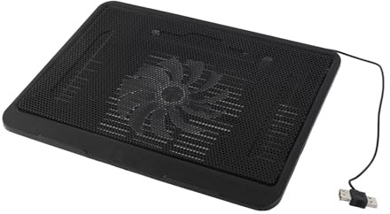 EOJDDPA Base de Coussin de Refroidisseur d'ordinateur Portable avec Grand Ventilateur USB Stand Ergonomic Design Super Silencieux Refroidissement pour 14 Pouces ou Moins Le carnet Noir (Noir)