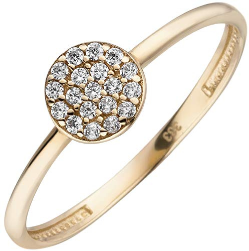 Jobo Damen-Ring aus 8 Karat 333 Gold mit 19 Zirkonia Größe 54