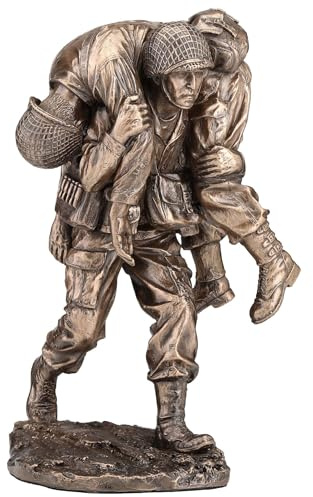 Veronese Design Escultura de resina fundida en frío con acabado de bronce, 9 1/2 pulgadas, no soldado dejado atrás, regalo para veteranos militares estadounidenses